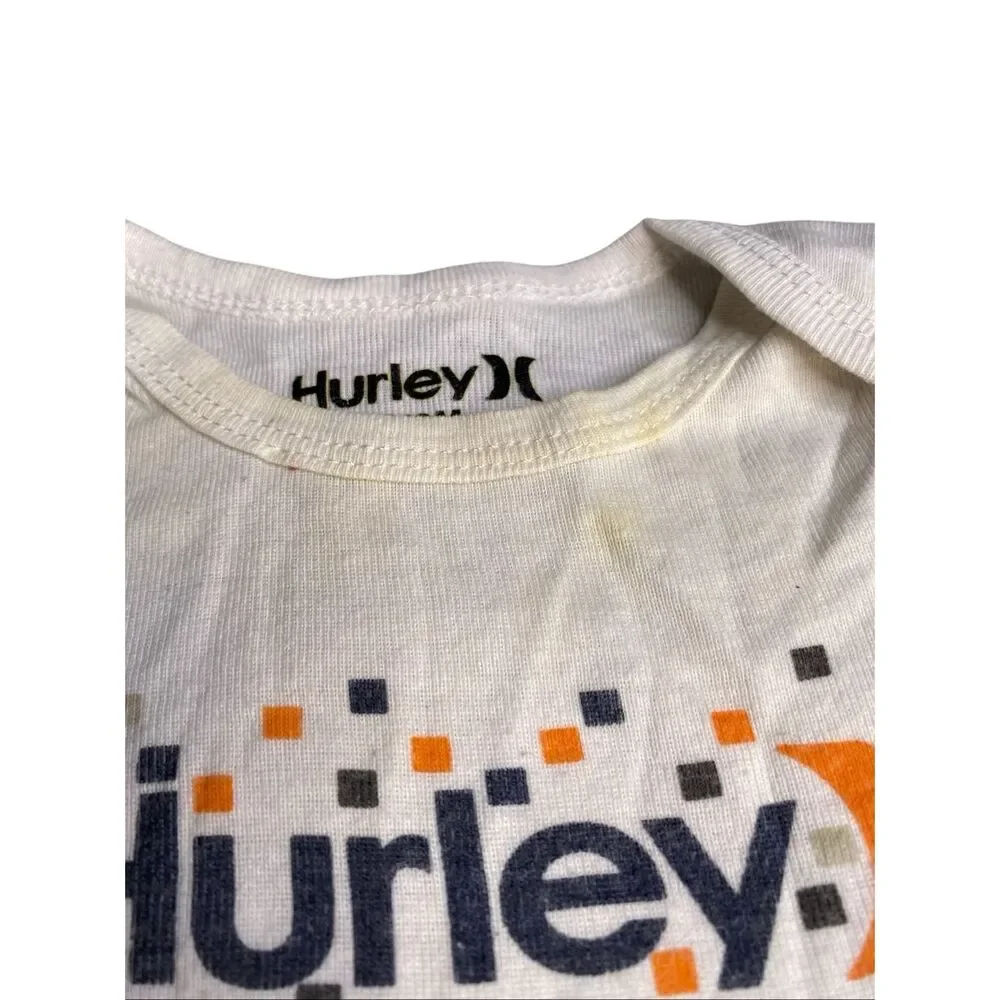Hurley Baby Bodysuit Set Long Sleeve Short Sleeve Orange Brown 3-6 Months Surf